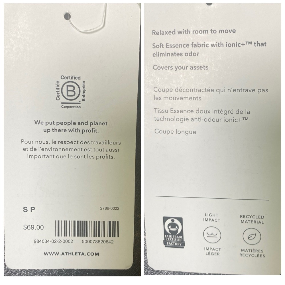 ATHLETA Essence Support Tank Top Removable Pads Side Slits Workout White Size Sm - Picture 8 of 9